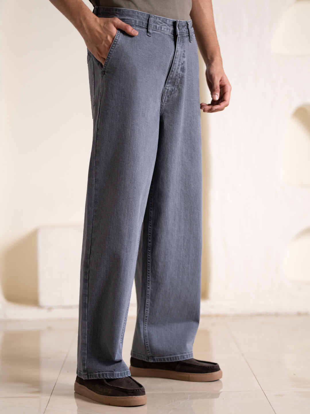 Concrete Grey Baggy Fit Jeans