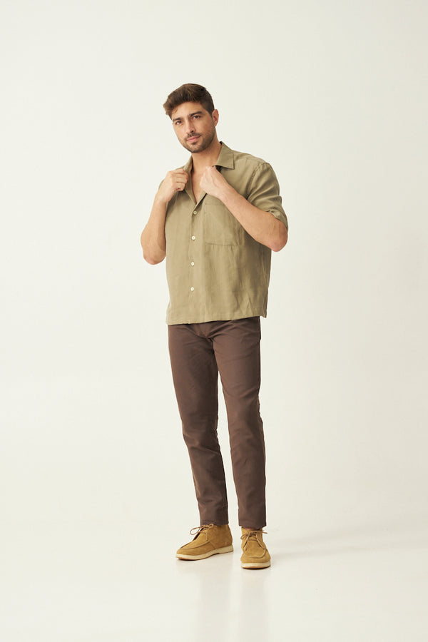 Mud Brown Linen Pants