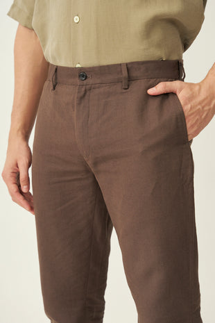 Mud Brown Linen Pants