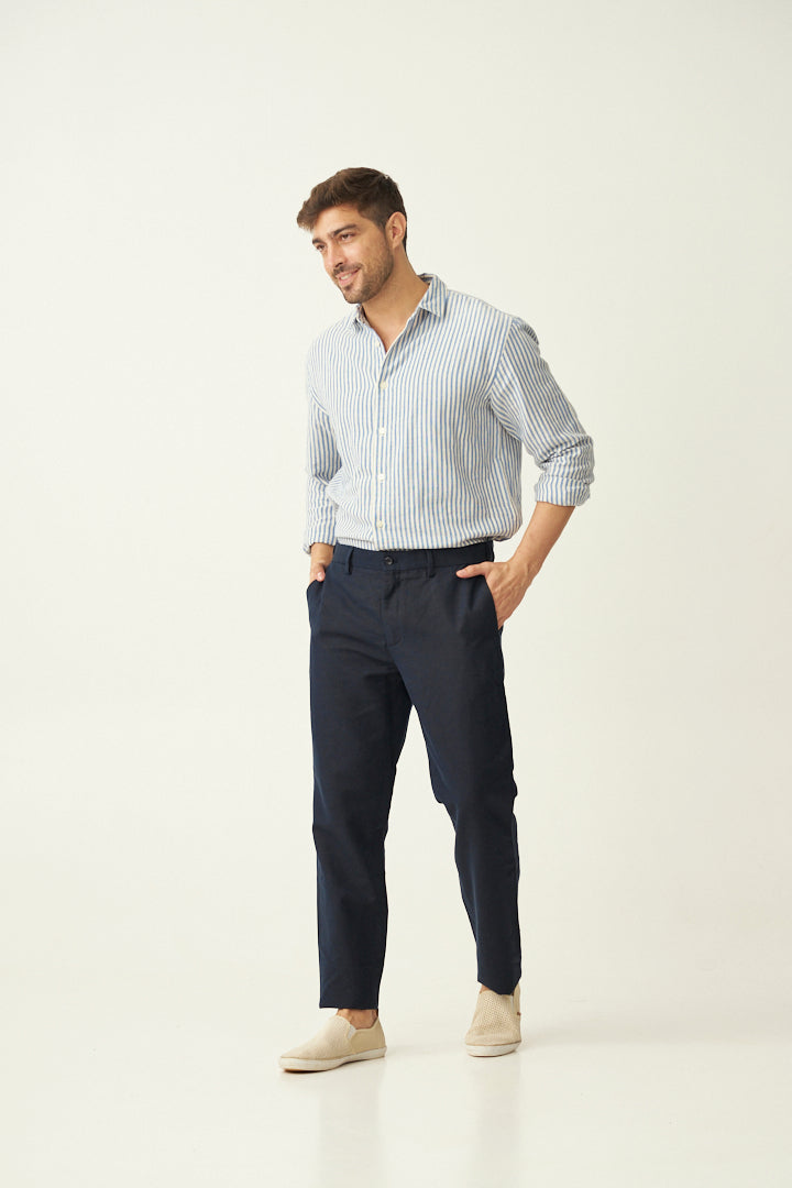 Nautical Navy Linen Pants