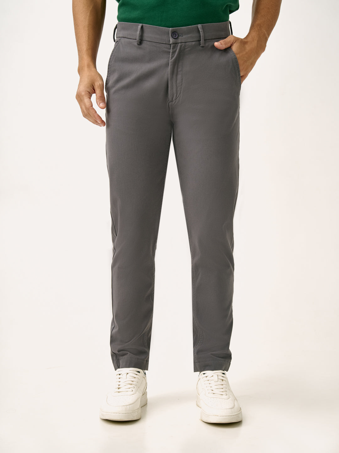 Goal Grey Slim Fit Stretch Chino Pants