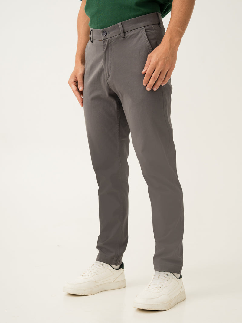 Goal Grey Slim Fit Stretch Chino Pants