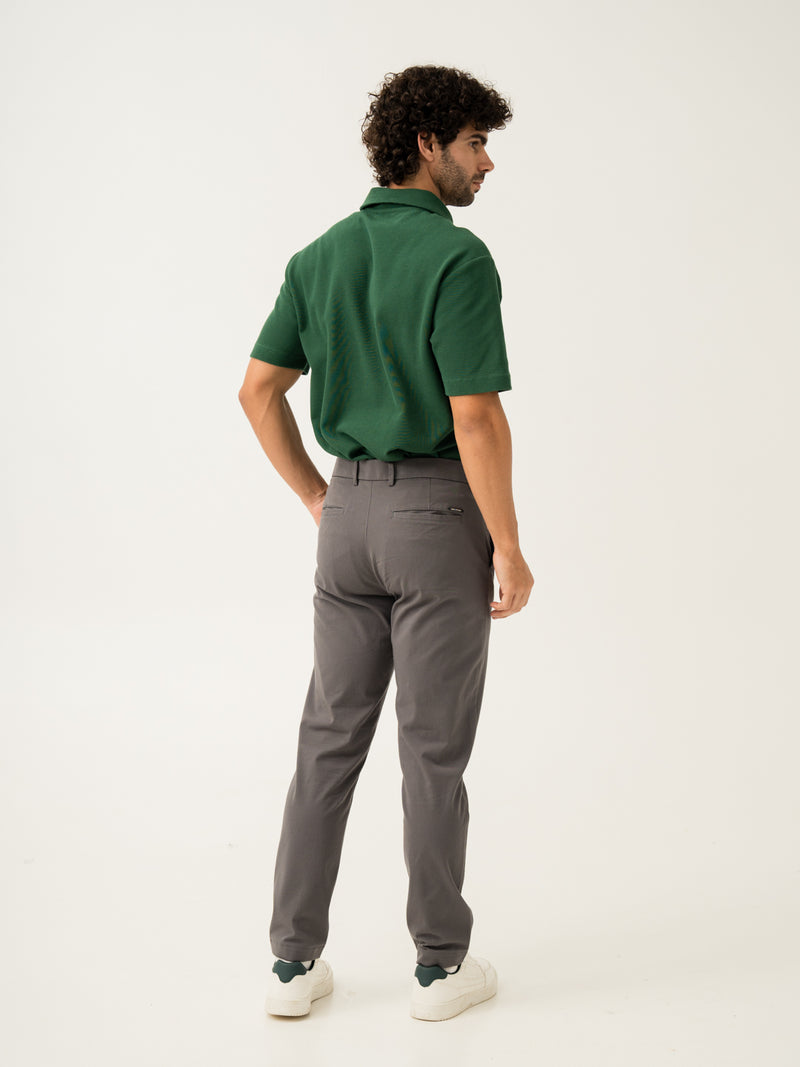 Goal Grey Slim Fit Stretch Chino Pants