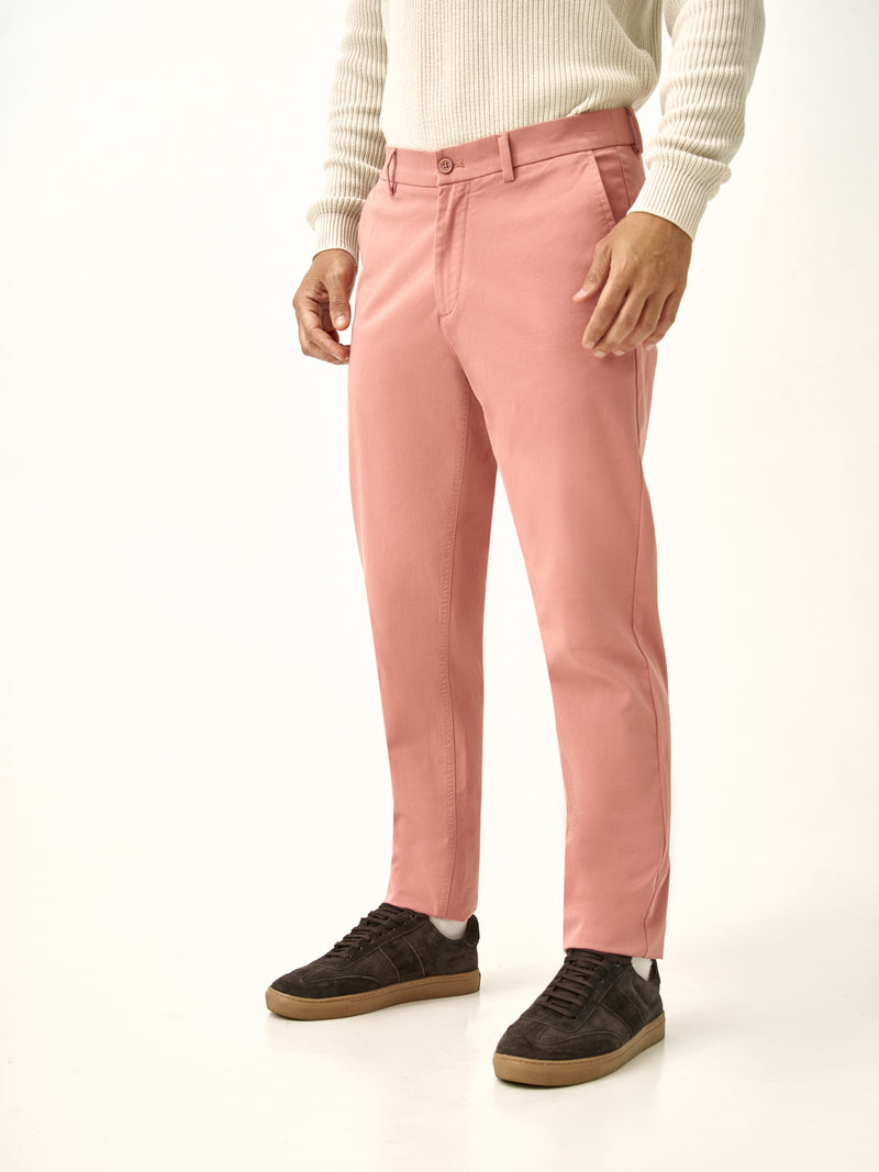 Dive Pink Slim Fit Stretch Chino Pants