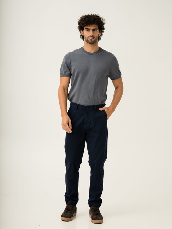 Rink Blue Slim Fit Stretch Chino Pants