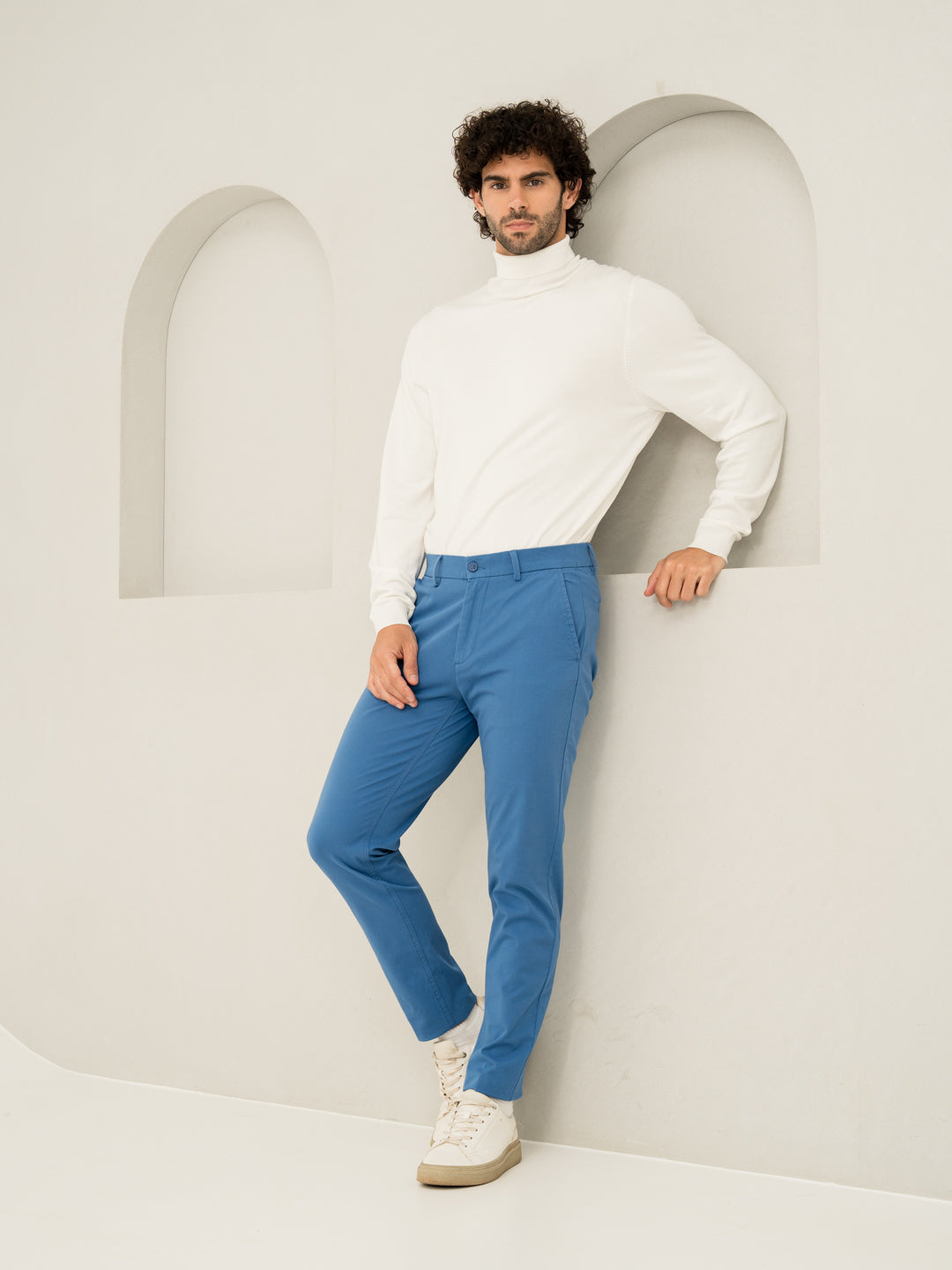 Track Blue Slim Fit Stretch Chinos