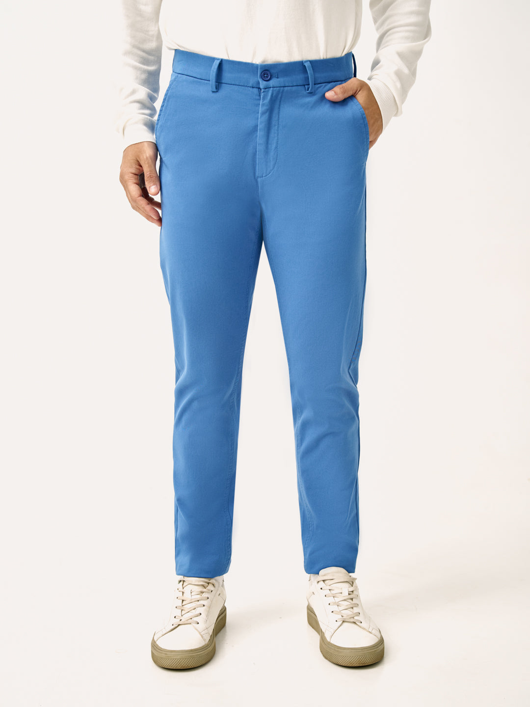 Track Blue Slim Fit Stretch Chino Pants