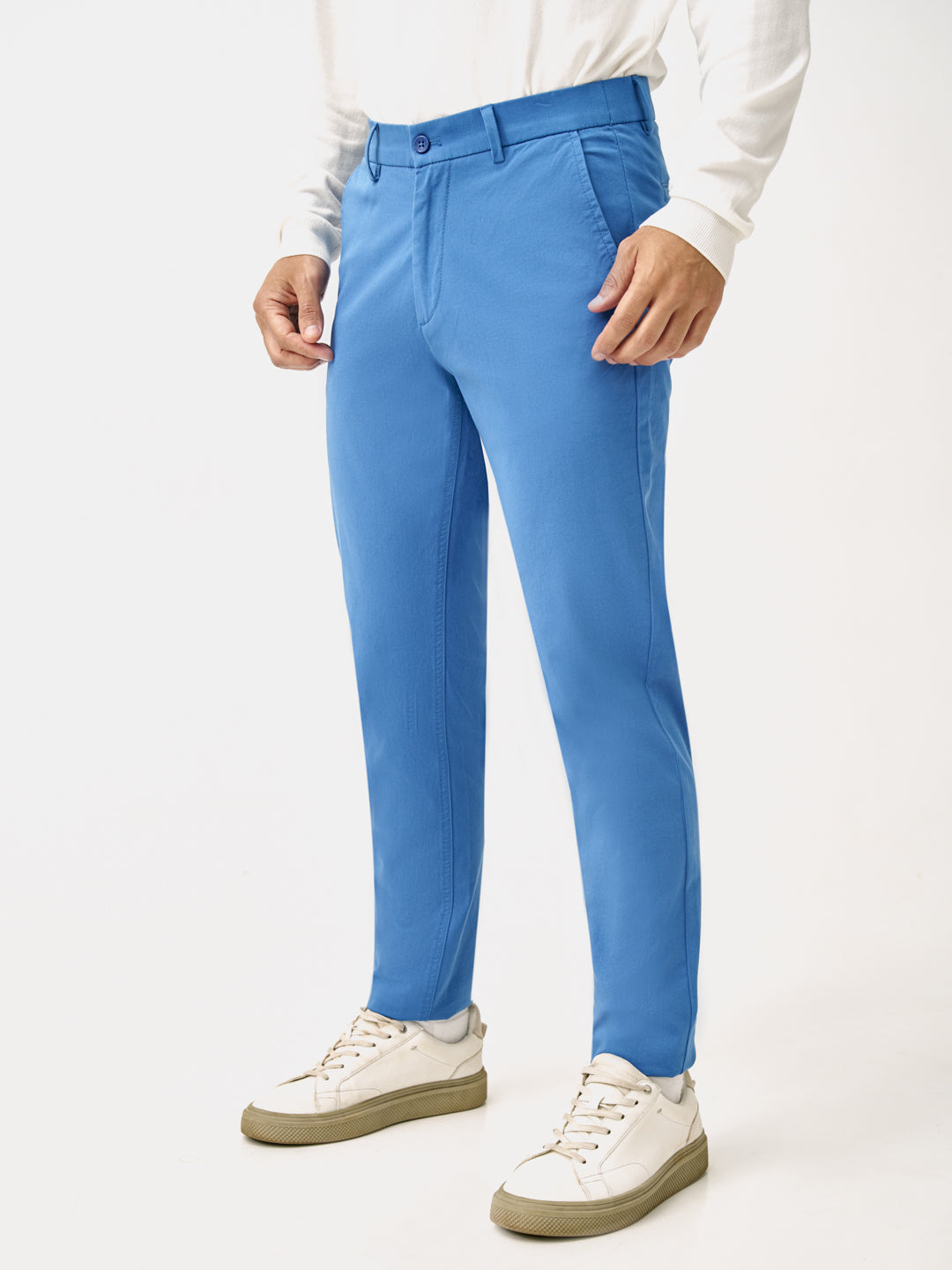 Track Blue Slim Fit Stretch Chino Pants