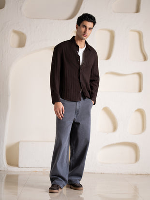 Leadstone Grey Baggy Fit Jeans