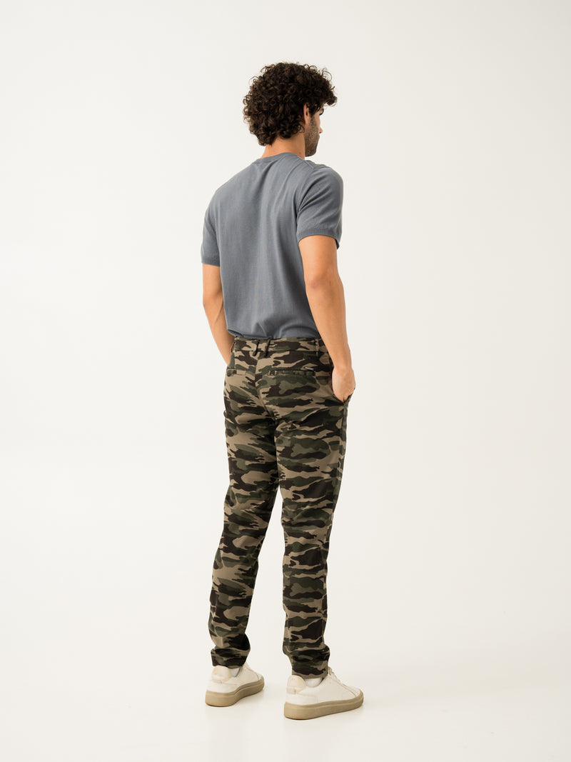 Olive Camo Slim Fit Cargo Pants