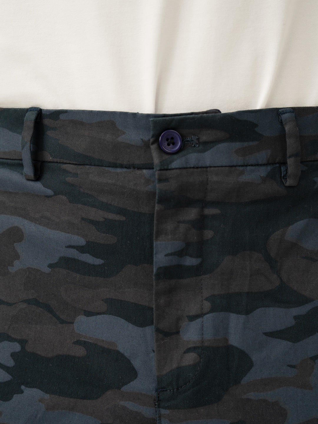 Blue Camo Slim Fit Cargo Pants