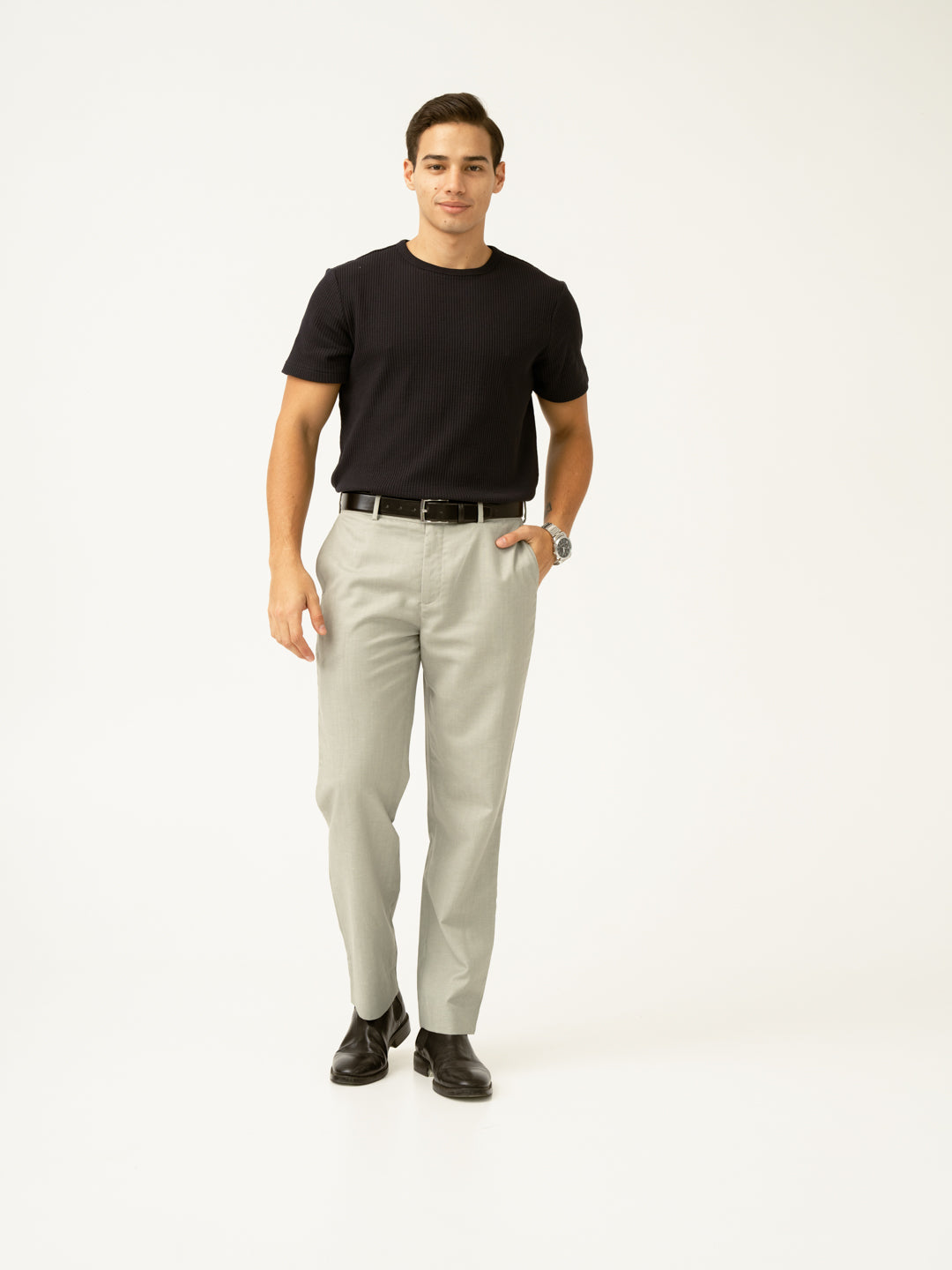 Galle Green Tropical Wool Linen Pants