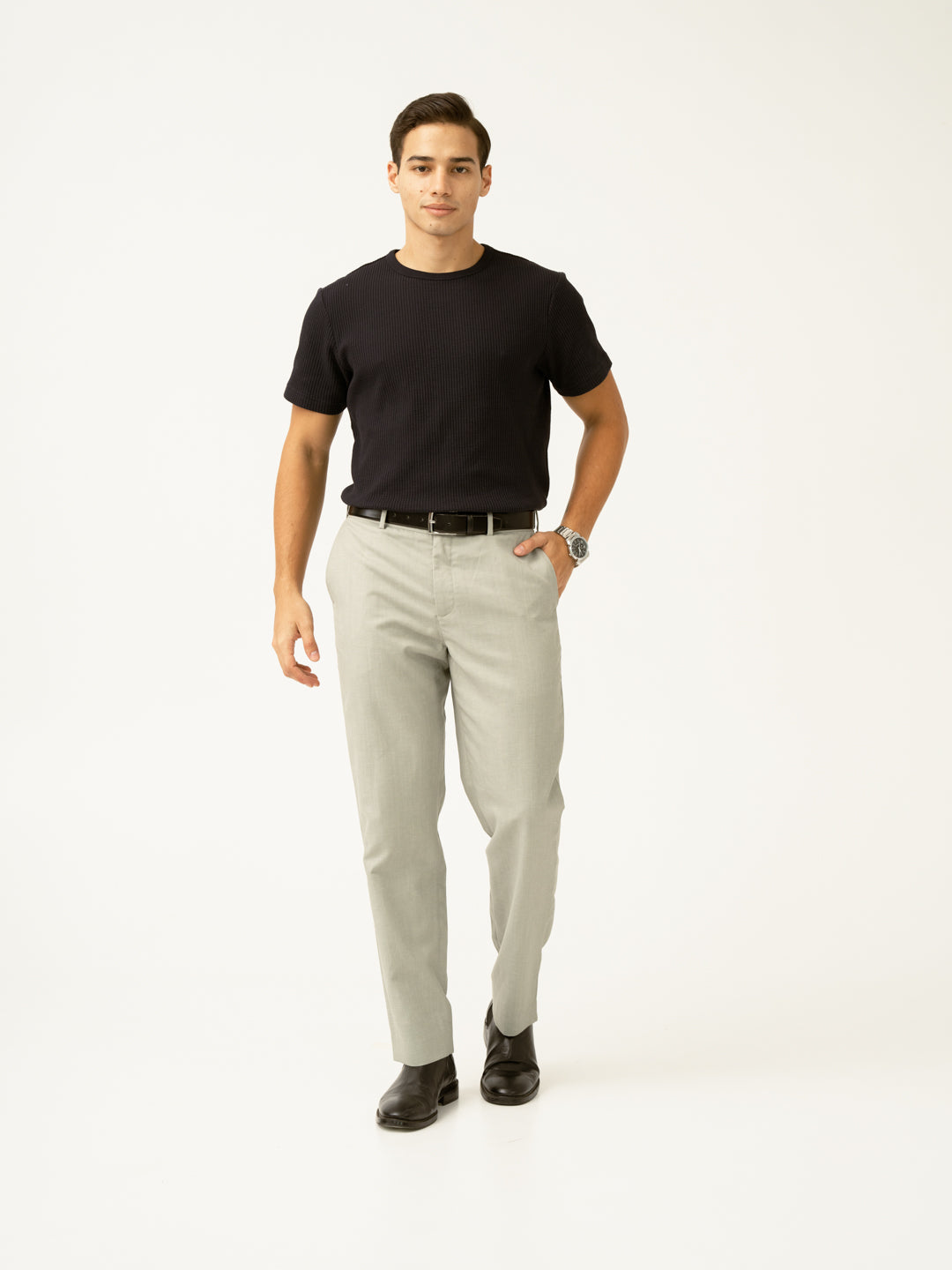 Galle Green Tropical Wool Linen Pants