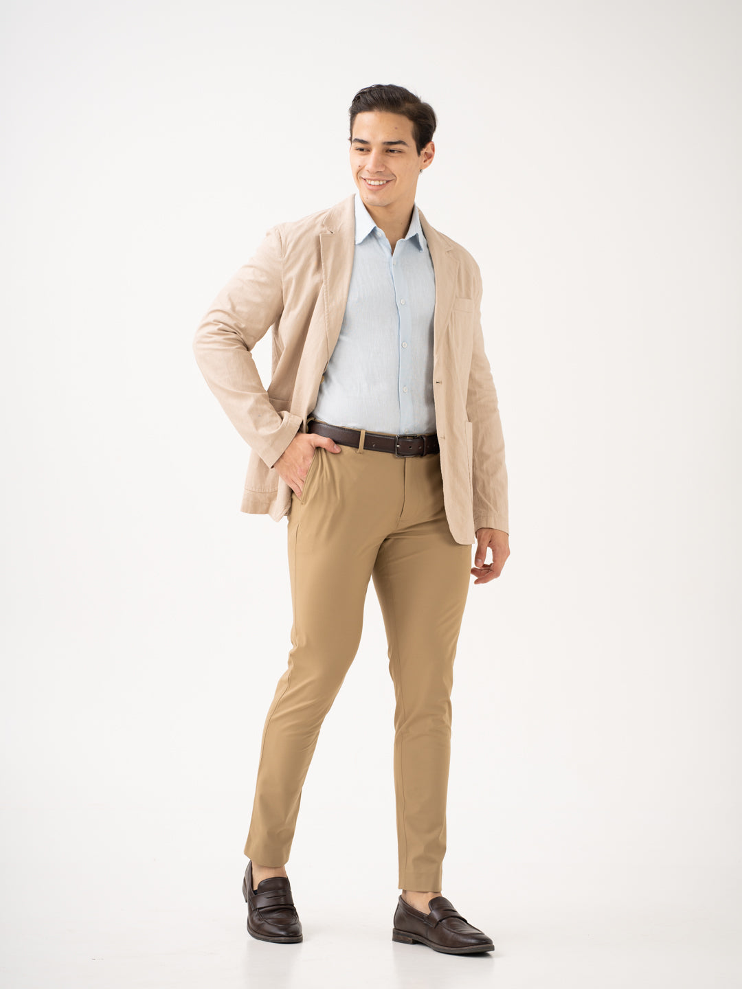 Buy Men's Khaki Slim Fit Stretchable Formal Trousers Online Buy Men's Khaki Slim Fit Stretchable Formal Trousers Online