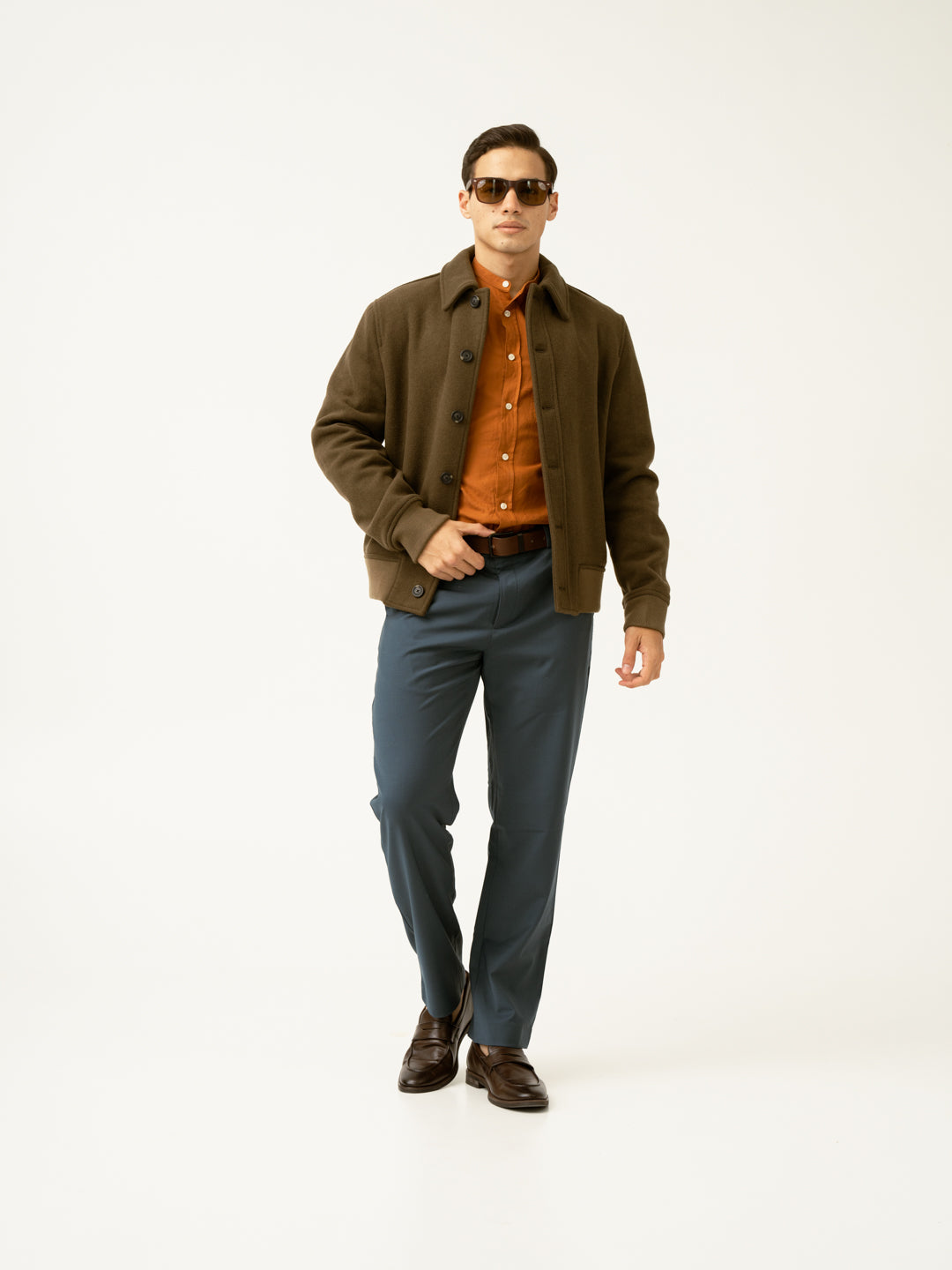 Bottle Green Merino Wool Pants