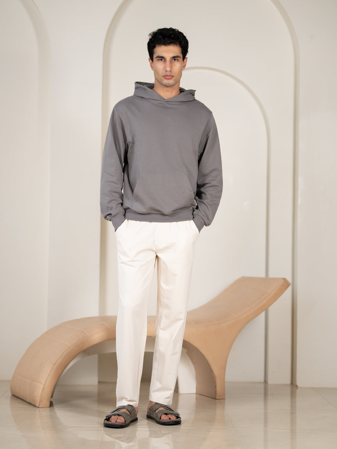 Atlas Cream Cotton Sweatpants