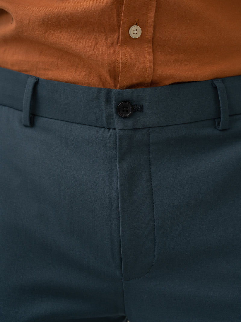 Bottle Green Merino Wool Pants