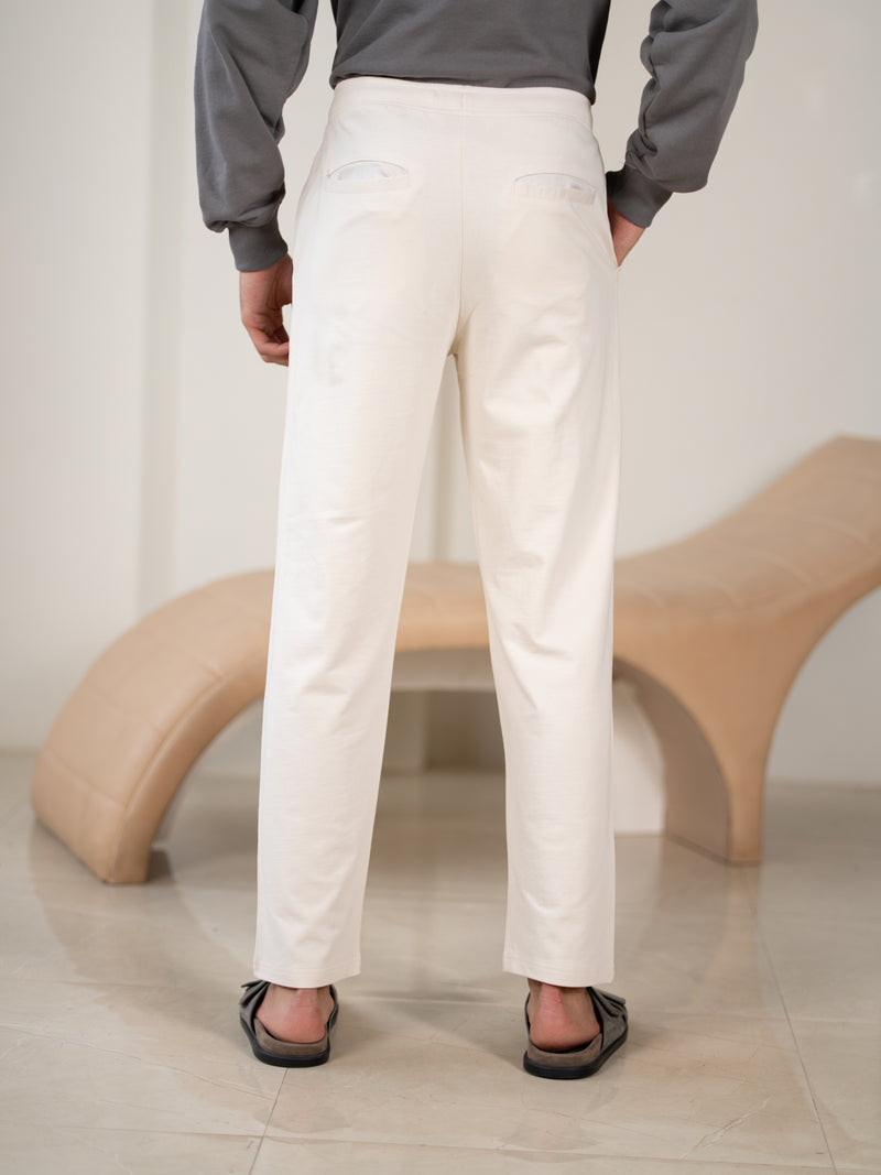 Atlas Cream Cotton Sweatpants