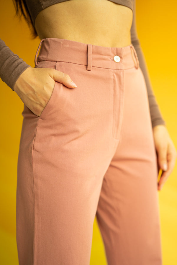 Coral Cotton Stretch Chinos - Women