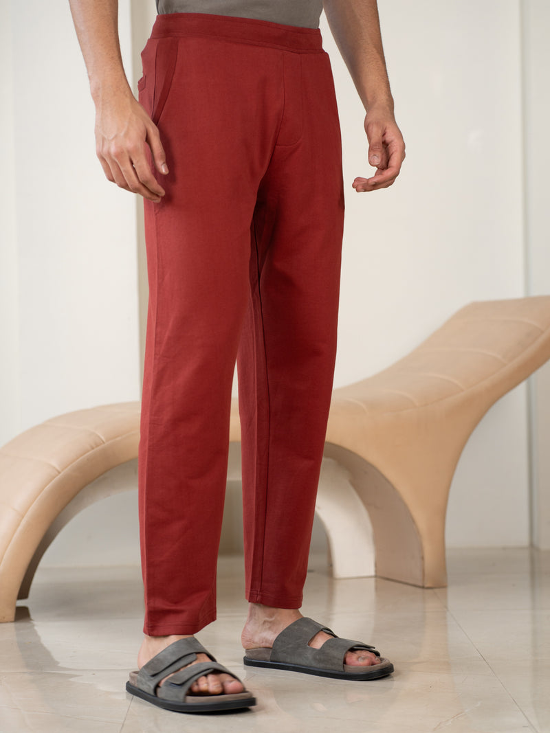 Trail Red Cotton Sweatpants