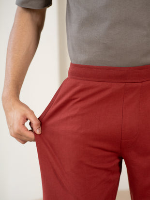 Trail Red Cotton Sweatpants