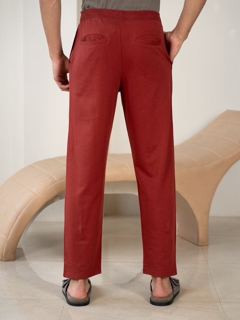 Trail Red Cotton Sweatpants