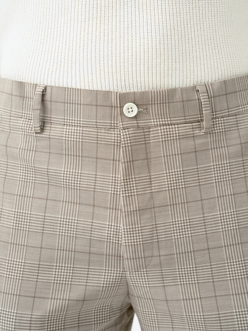 Squirrel Beige Checks Merino Wool Pants