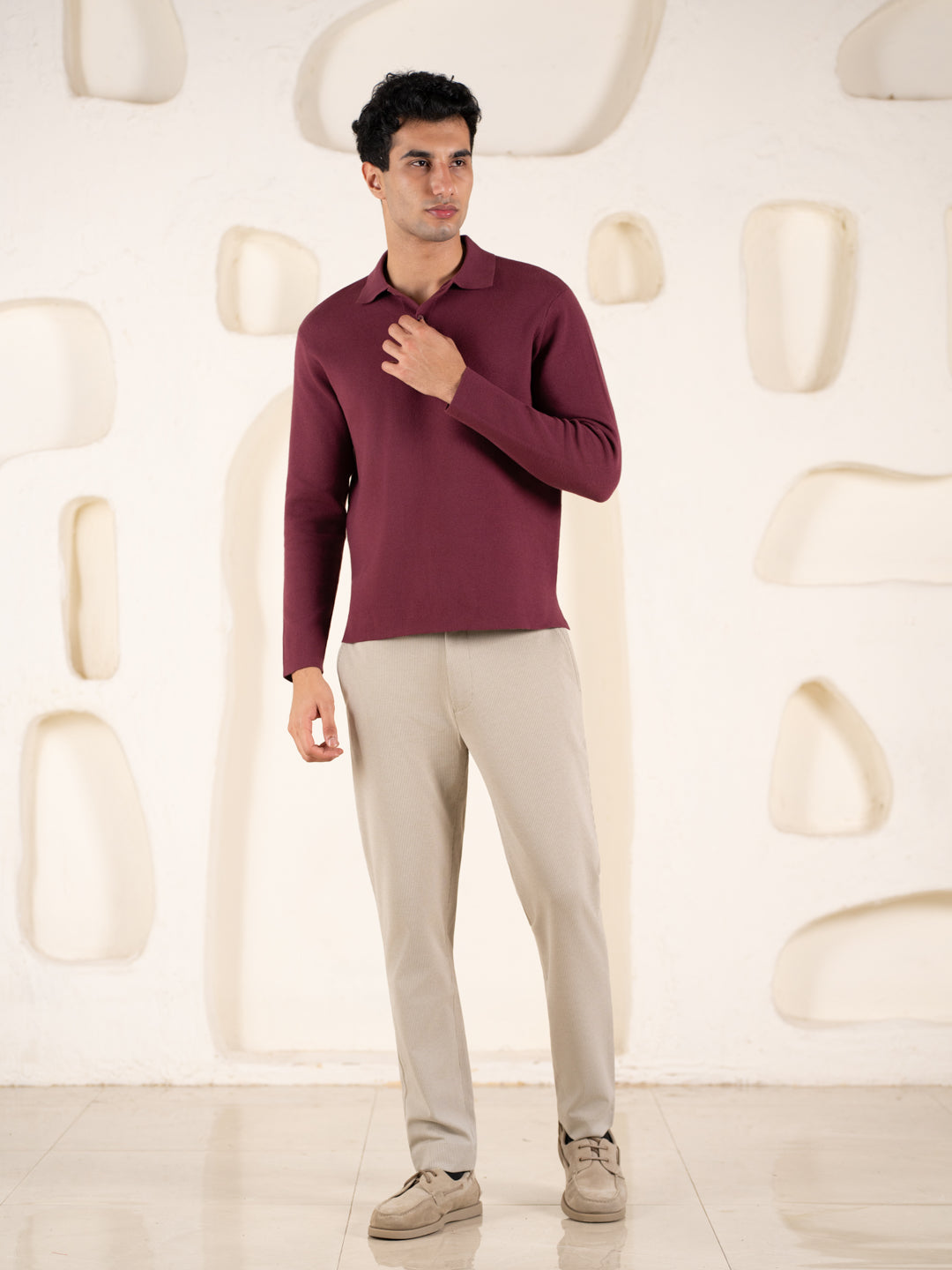 Contour Khaki Houndstooth Slim Fit Power Stretch Pants