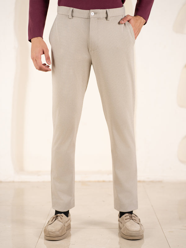 Contour Khaki Houndstooth Slim Fit Power Stretch Pants