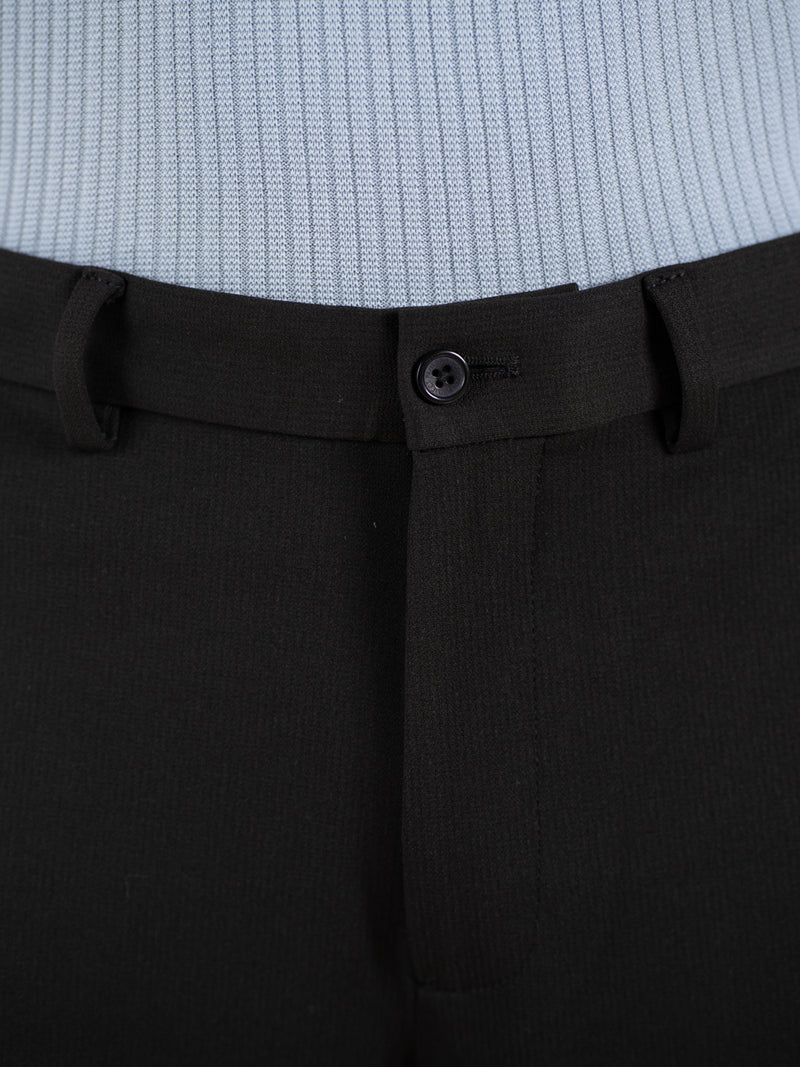 Distant Black Houndstooth Slim Fit Power Stretch Pants