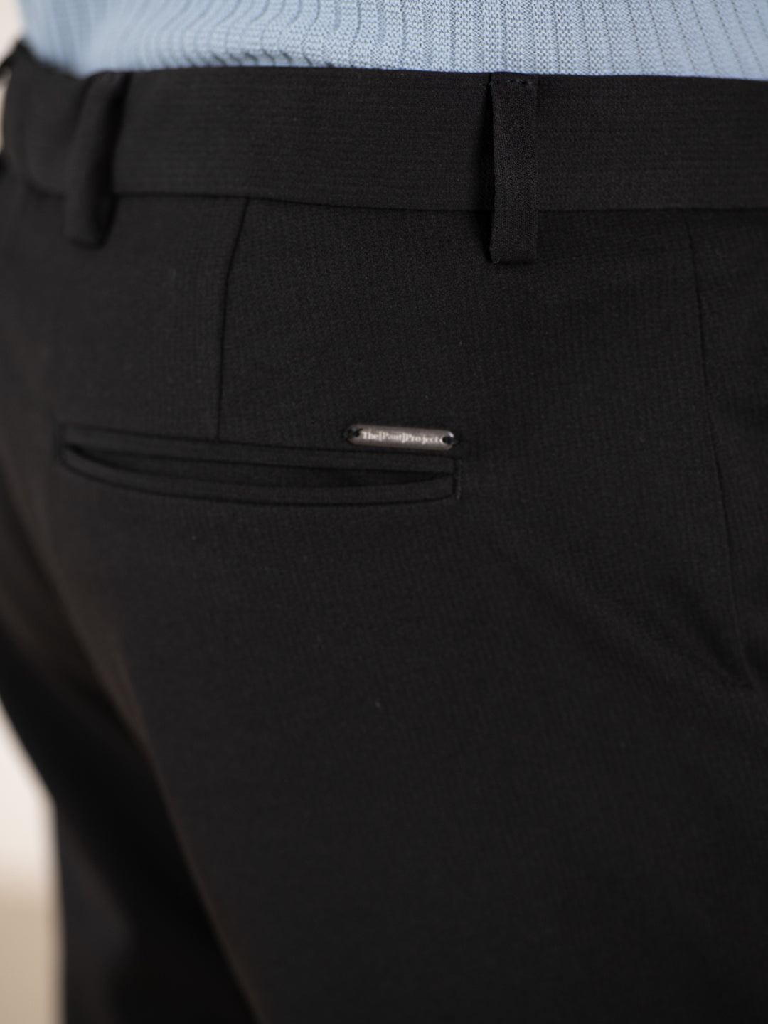 Distant Black Houndstooth Slim Fit Power Stretch Pants