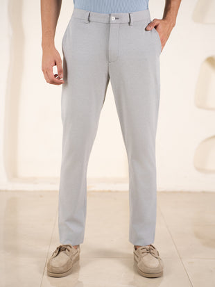 Visual Grey Houndstooth Slim Fit Power Stretch Pants