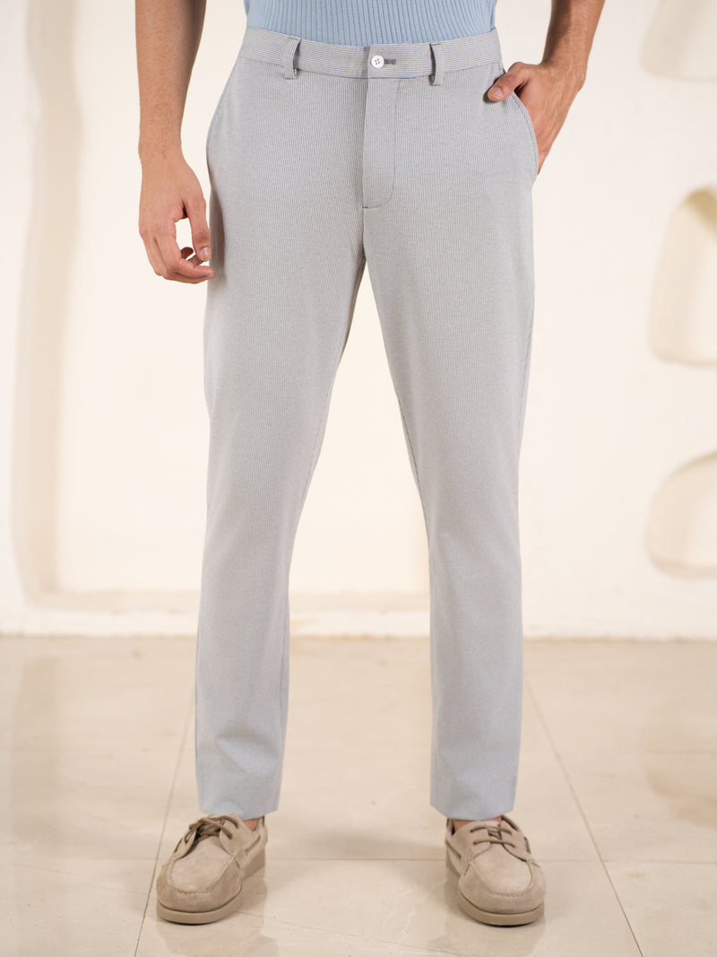 Visual Grey Houndstooth Slim Fit Power Stretch Pants