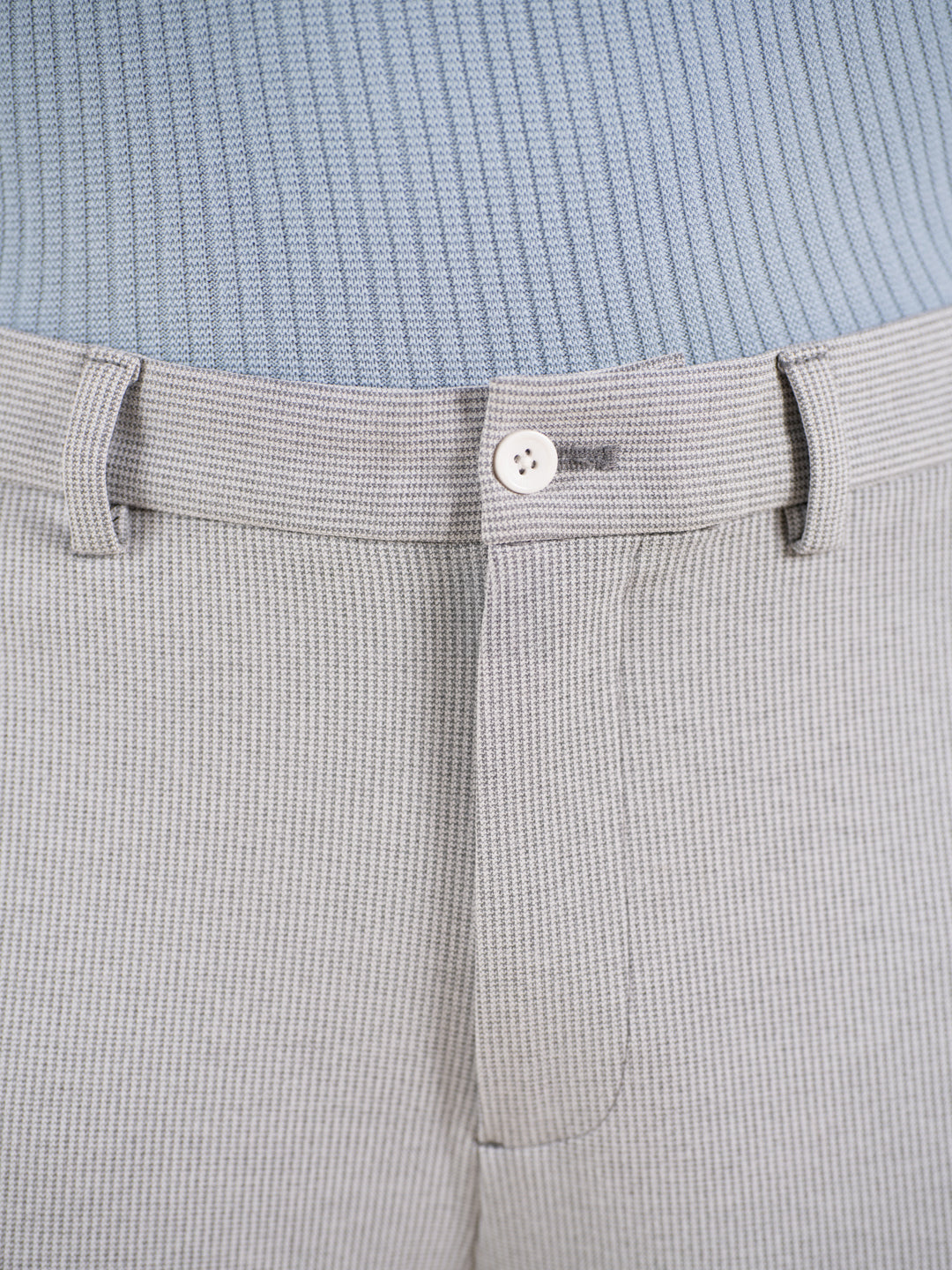 Visual Grey Houndstooth Slim Fit Power Stretch Pants