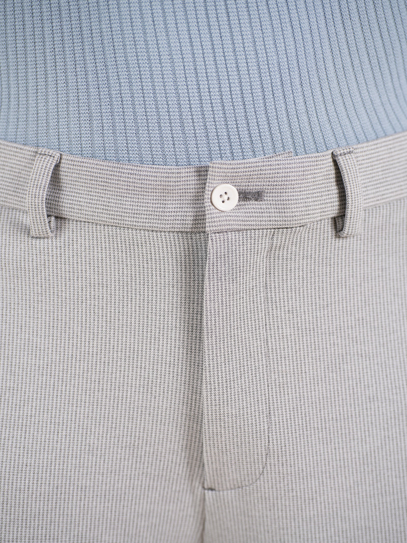 Visual Grey Houndstooth Slim Fit Power Stretch Pants