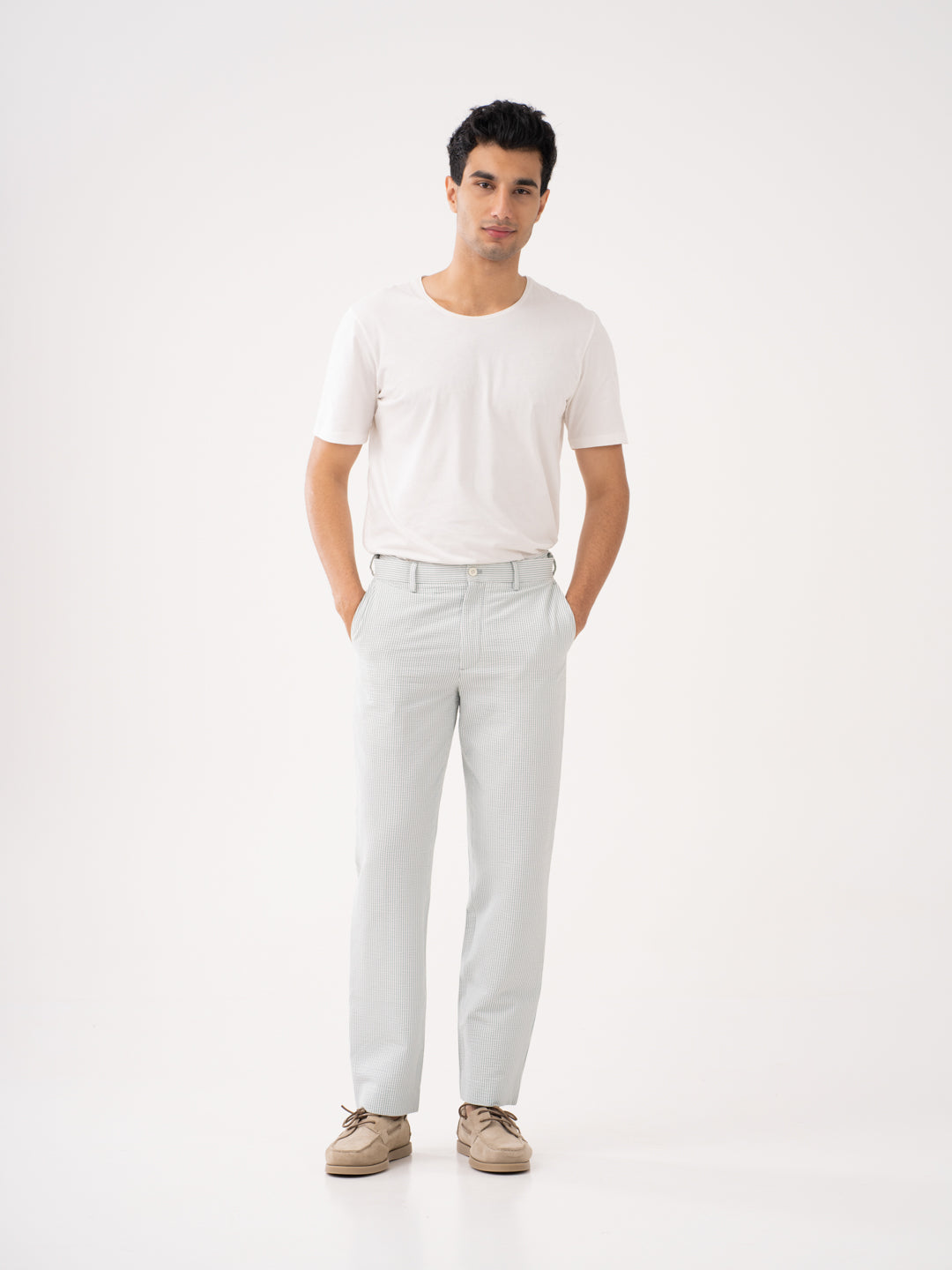 Tailored meadow green trousers by pant project, showcasing the sleek design and comfortable fit.