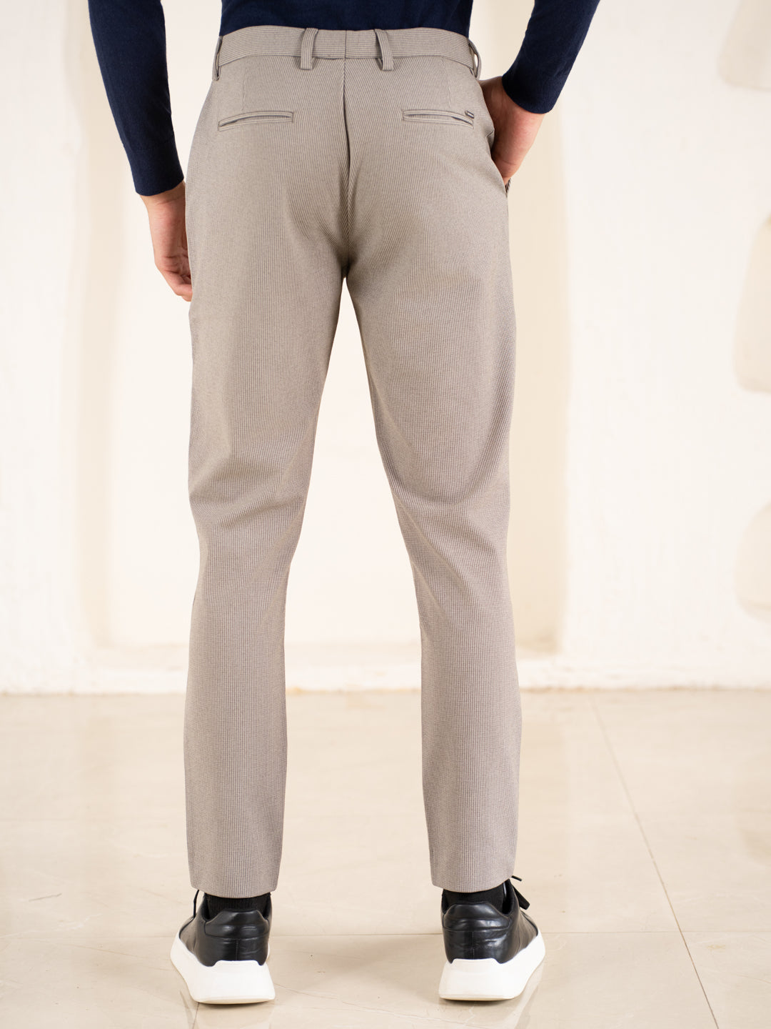 Reverb Brown Houndstooth Slim Fit Power Stretch Pants