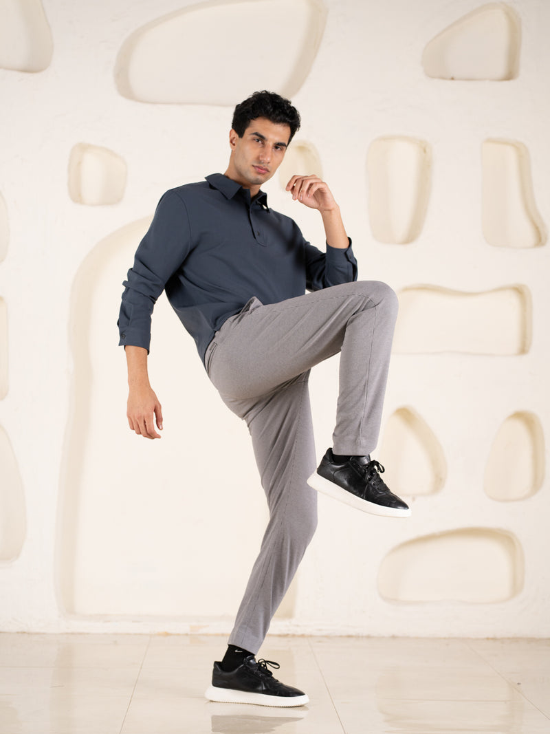 Theory Black Houndstooth Slim Fit Power Stretch Pants