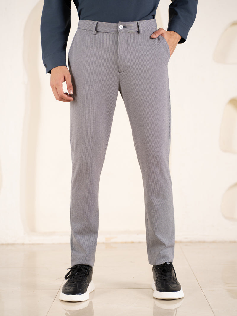 Theory Black Houndstooth Slim Fit Power Stretch Pants