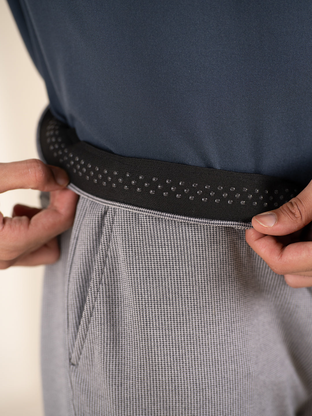 Theory Black Houndstooth Slim Fit Power Stretch Pants