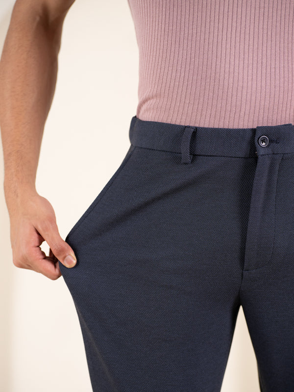 Render Blue Textured Slim Fit Power Stretch Pants