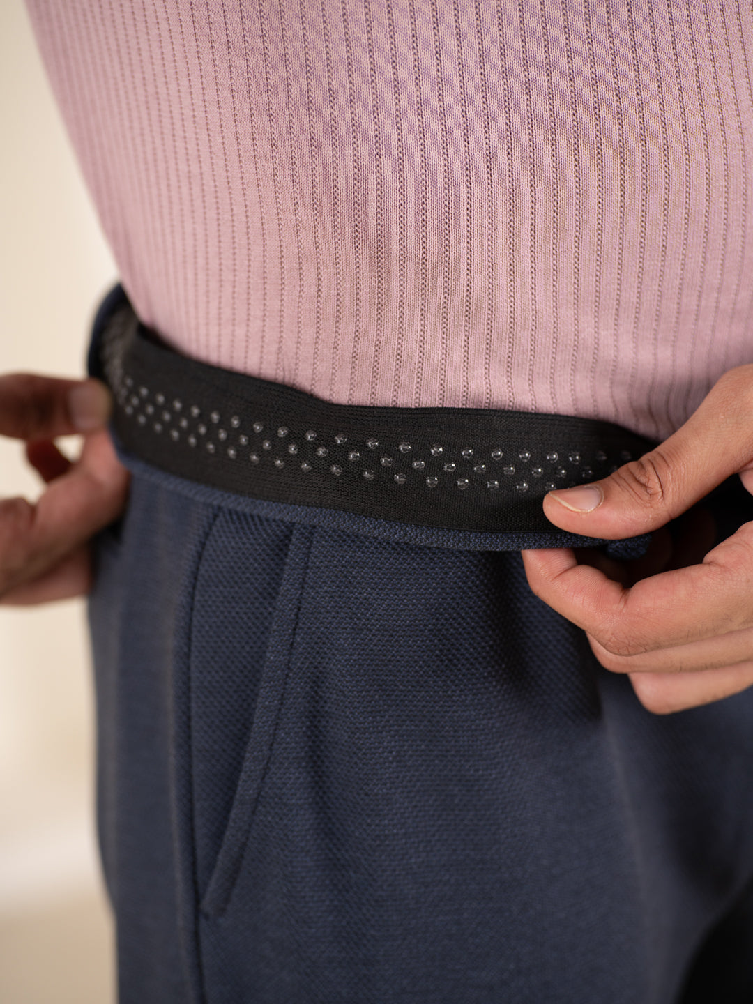 Render Blue Textured Slim Fit Power Stretch Pants