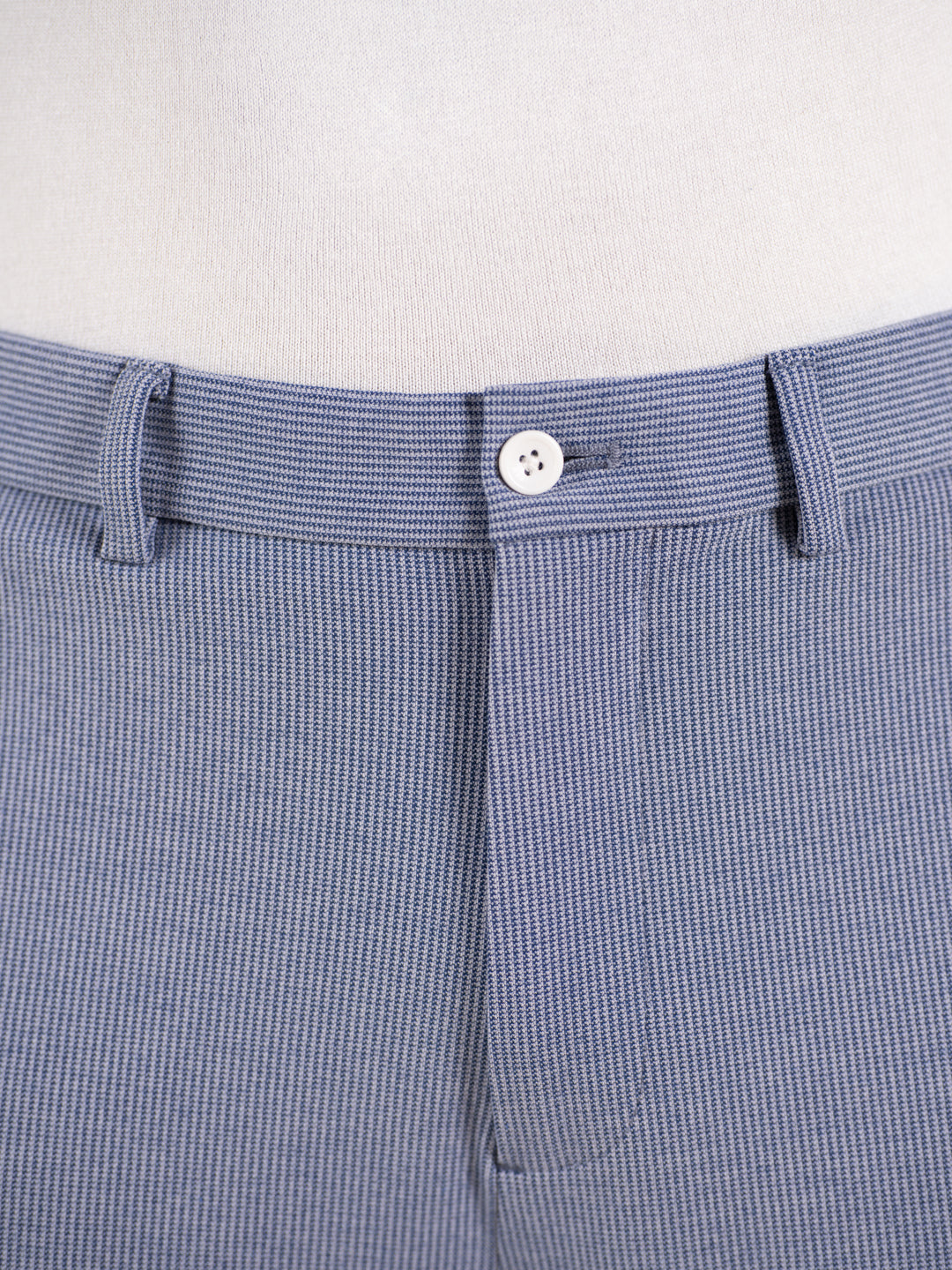 Bassline Blue Houndstooth Slim Fit Power Stretch Pants