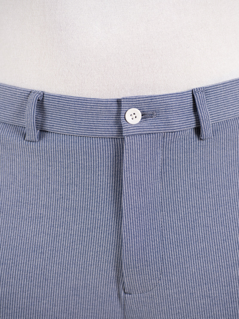 Bassline Blue Houndstooth Slim Fit Power Stretch Pants