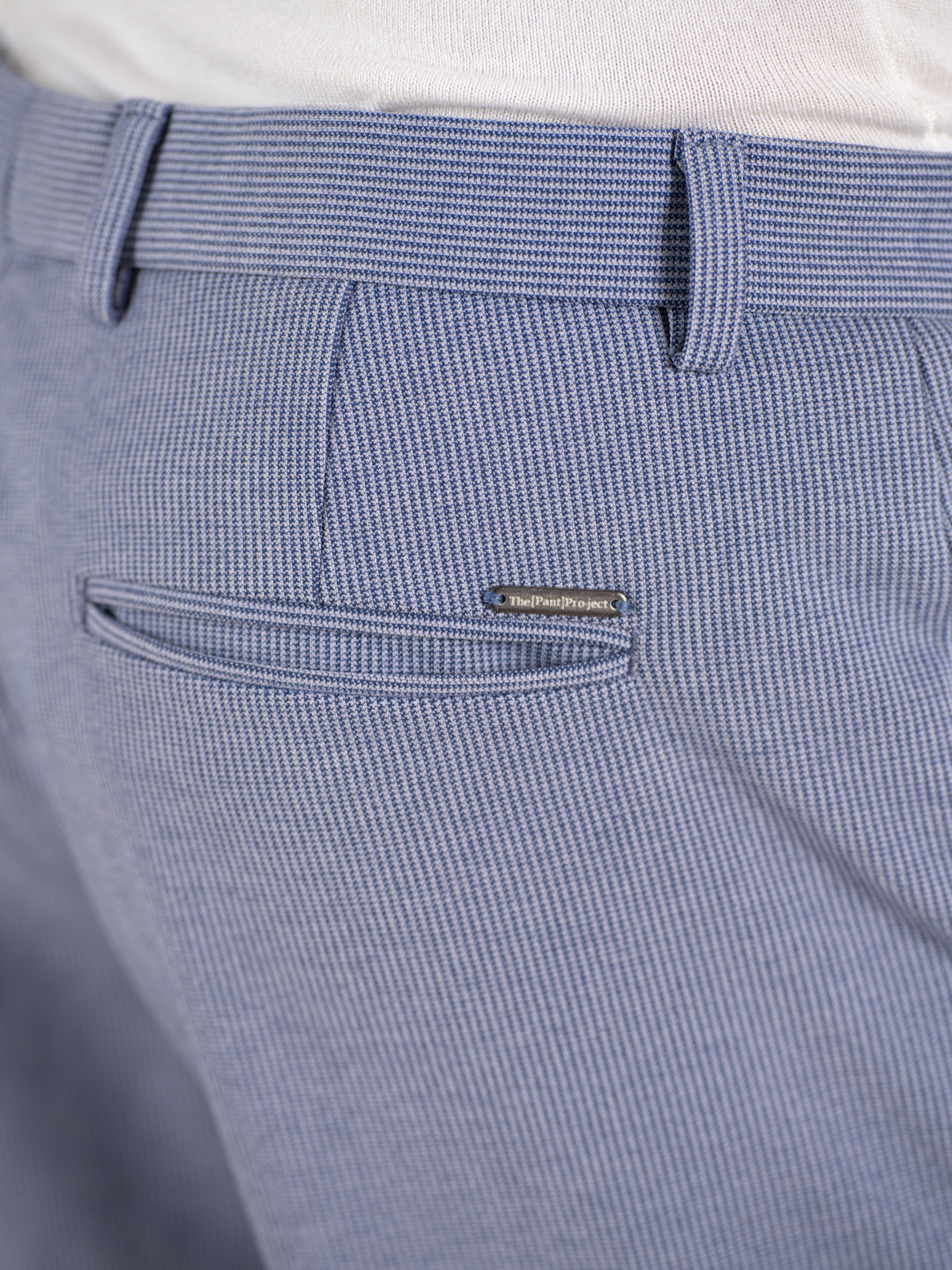 Bassline Blue Houndstooth Slim Fit Power Stretch Pants