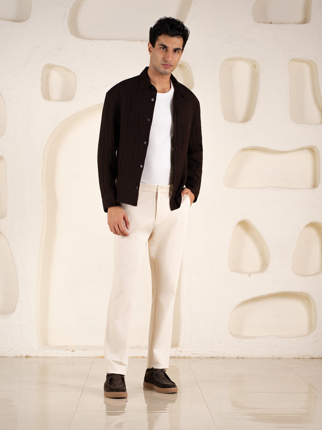 Malai Cream Soft-touch Slim Fit Power Stretch Pants