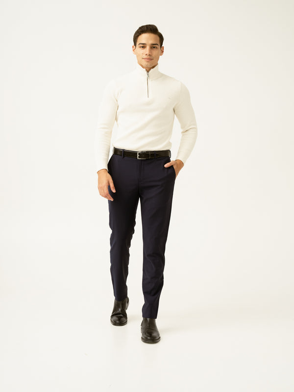 Venice Navy Luxury Merino Wool Pants