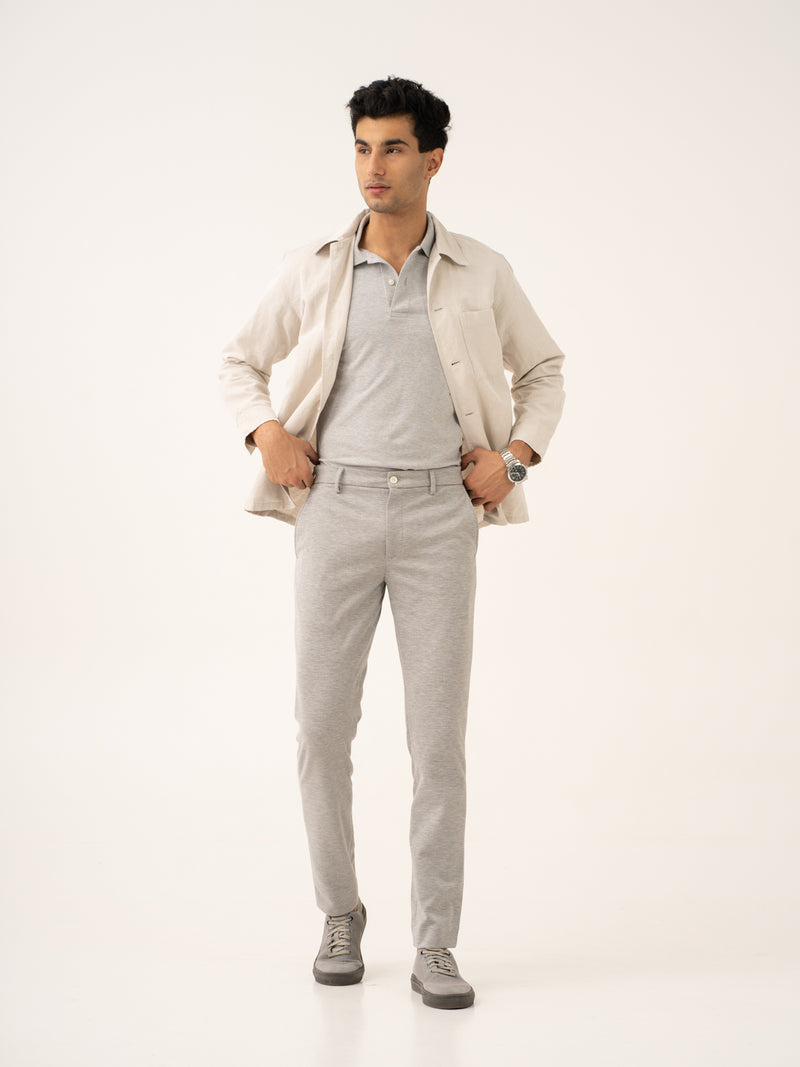 Neural Grey Twill Power-Stretch Pants
