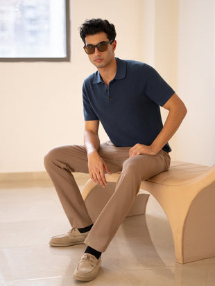 Malai Khaki Soft-touch Slim Fit Power Stretch Pants