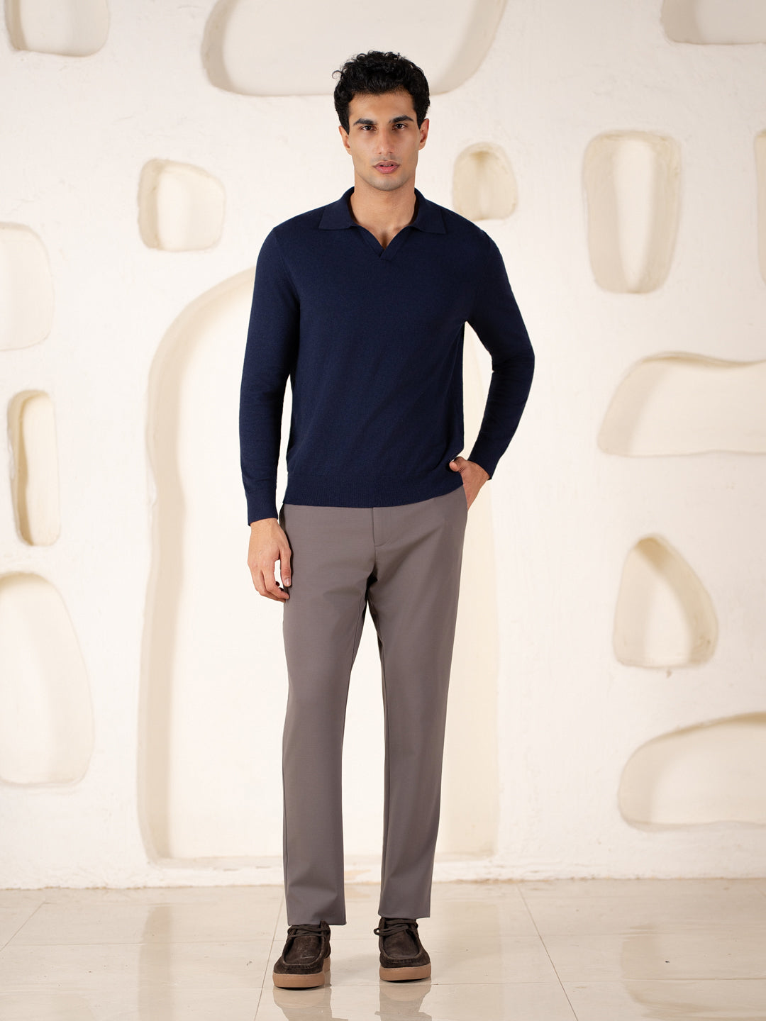 Malai Dark Grey Soft-touch Slim Fit Power Stretch Pants